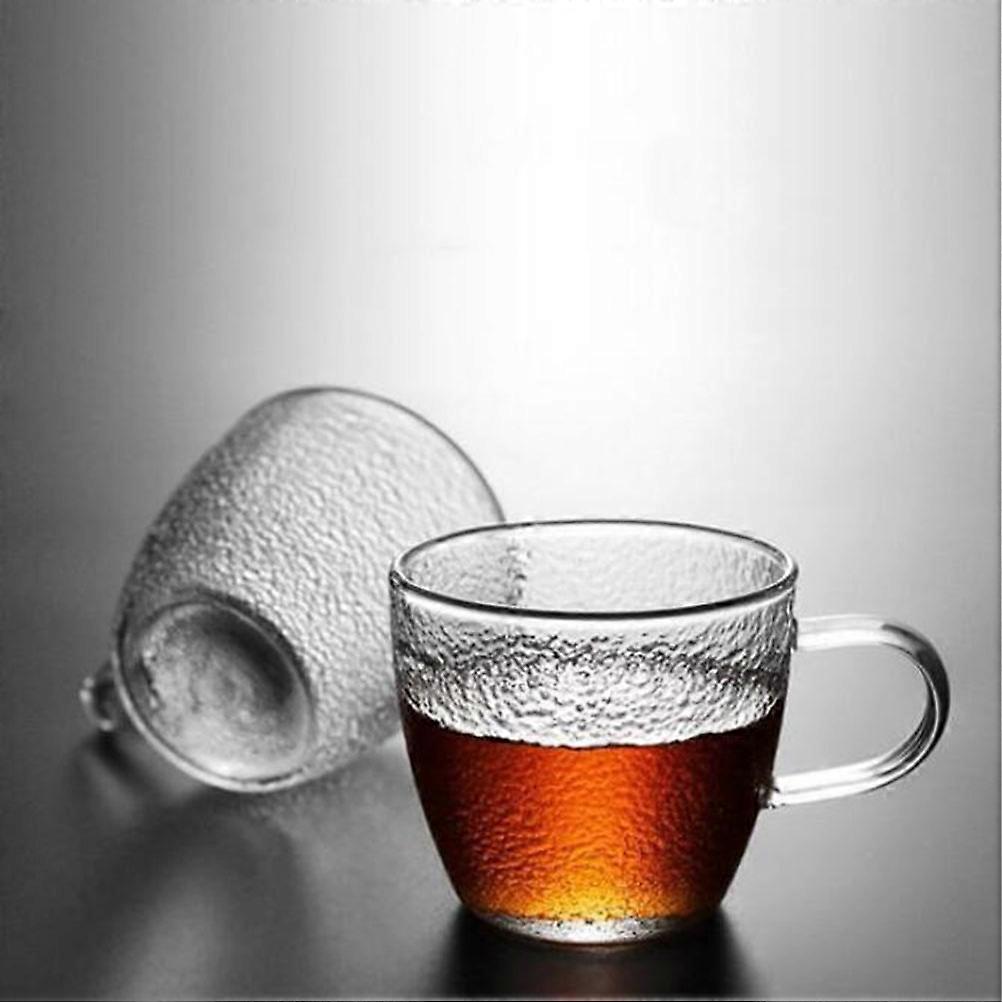 Small Tea Cup for Drinking 2Pcs Transparent Glass Coffee Mug with Handle