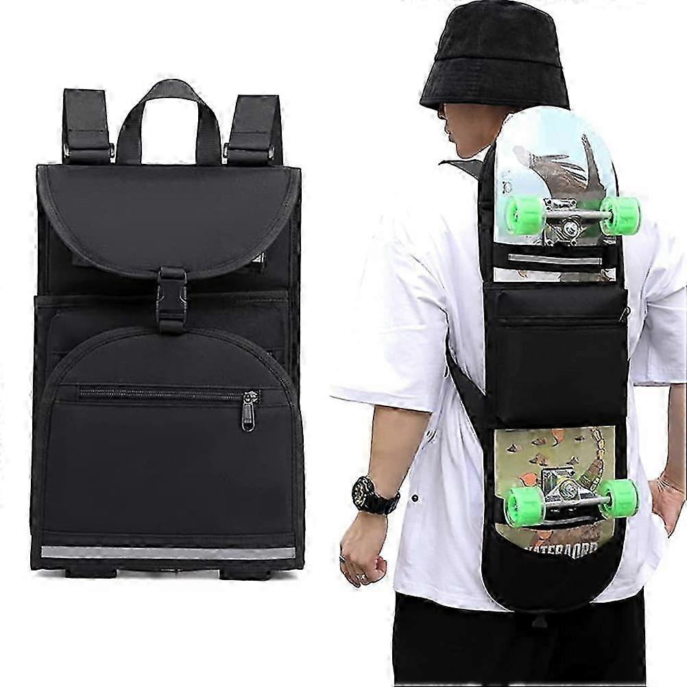 25-26 Skateboard Backpack Regular Skateboard Bag Skateboard Shoulder Strap Adjustable Shoulder Foldable Carrier Travel Backpack