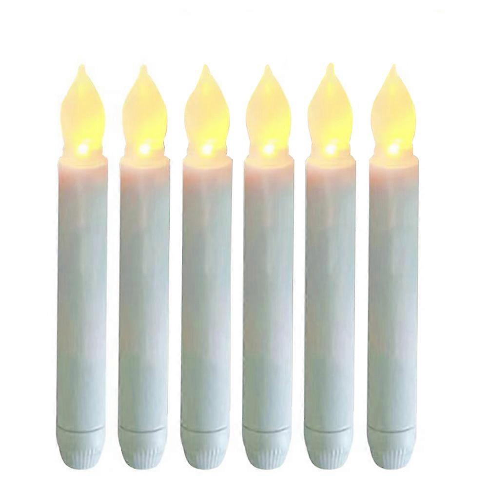 6pcs LED Flameless Taper Candle Lights – Battery Operated Floating & Handheld Candles for Home, Wedding, Party, Window & Romantic Decor