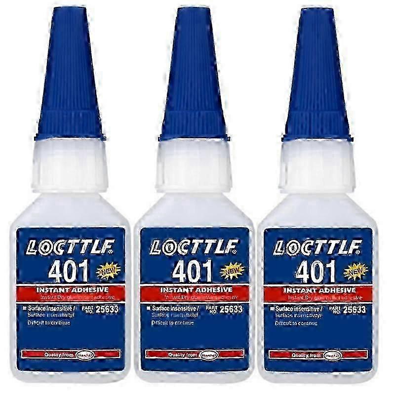 3x Loctite 401 Instant Fast Adhesive 20ml Bottle Stronger Super Glue Multi-purpose Fix Hot Super Strong Liquid Colorless Glue