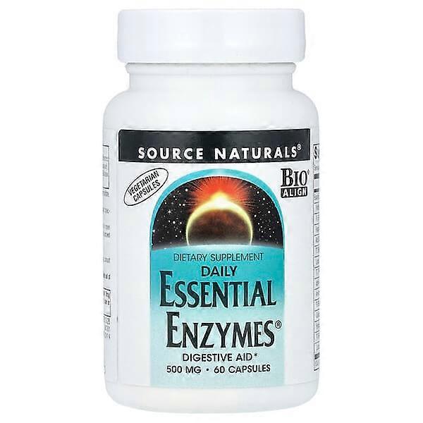 Source Naturals, Daily Essential EnzymesÃÂÃÂÃÂÃÂÃÂÃÂÃÂÃÂ®, 500 mg, 60 Vegetarian Capsules
