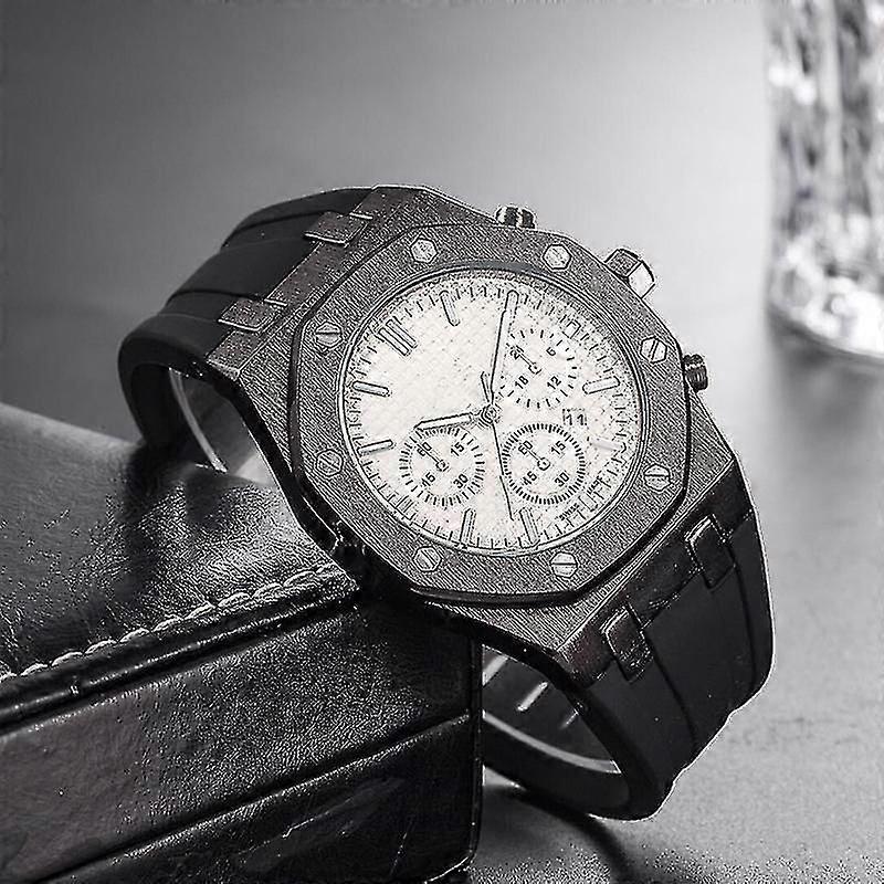 Moda Borracha Real Quartzo Relógio Masculino