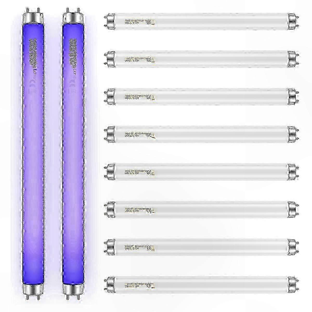 10-Pack T8 10W Bug Zapper Bulbs, 13-Inch Replacement Tubes for Indoor Insect Control Devices