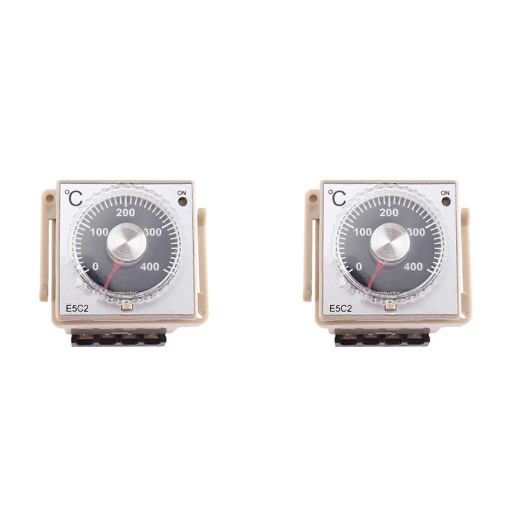 2 stk. E5C2 styreskinnetemperaturkontroller 220V 0-399℃ digital displaypekerkontrollbryter (B)