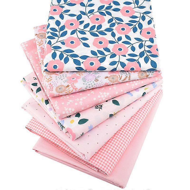 Cotton Craft Fabric Bundles Patchwork,Fabric Fat Quarters Bundle 7PCS 20X25cm Fat Squares Sewing Patchwork Different Pattern Cloths DIY Scrapbooking A