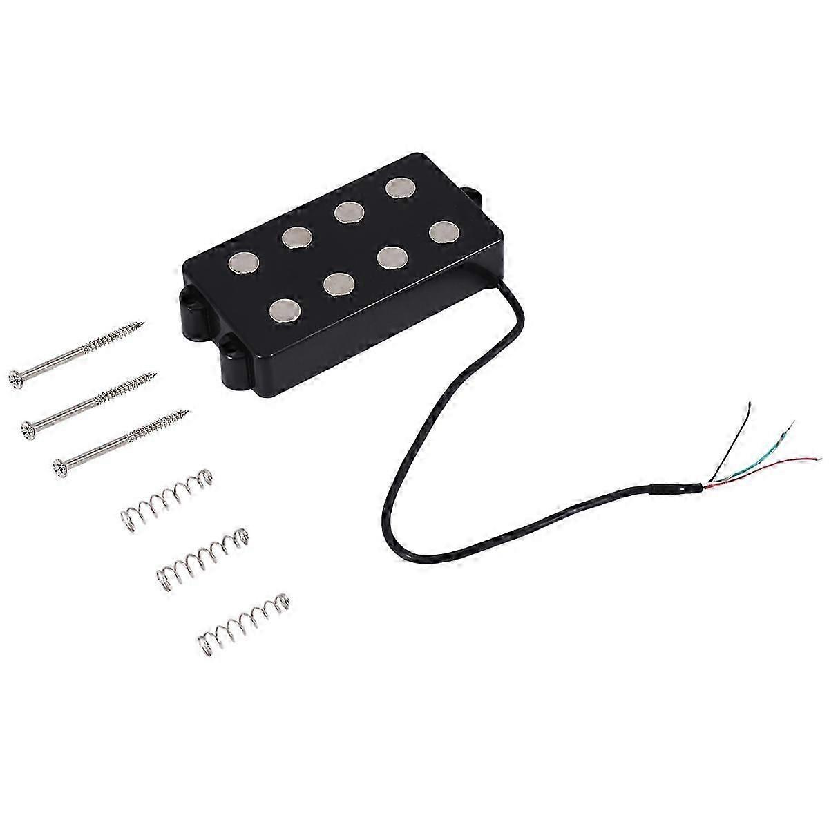 Noiseless Good Balance 4 String Bass Humbucker Double Coil Pickup Black For Bass Guitar