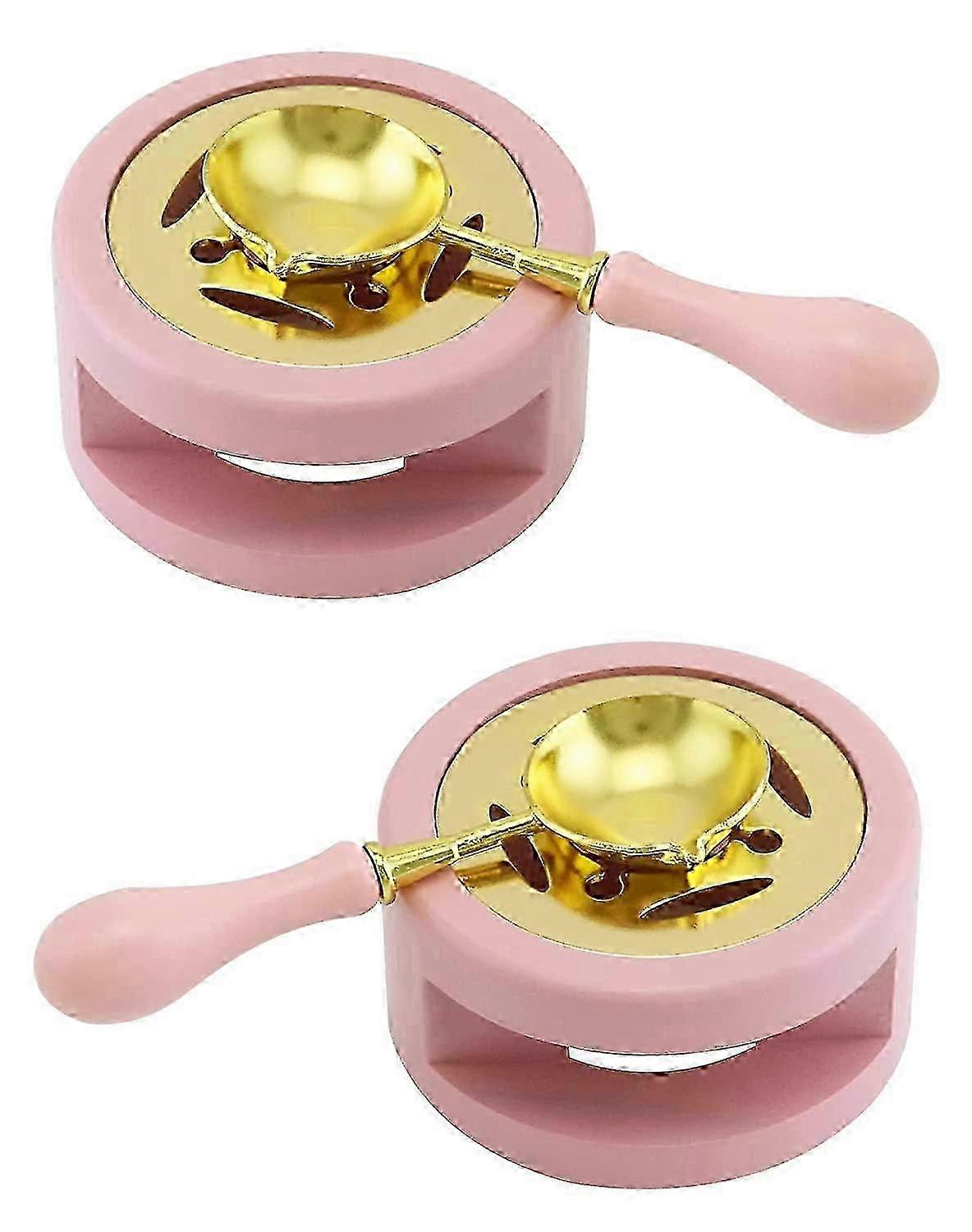 Wachssiegel-Stempel-Set mit Schmelzofenwerkzeug, 2er-Pack (rosa)