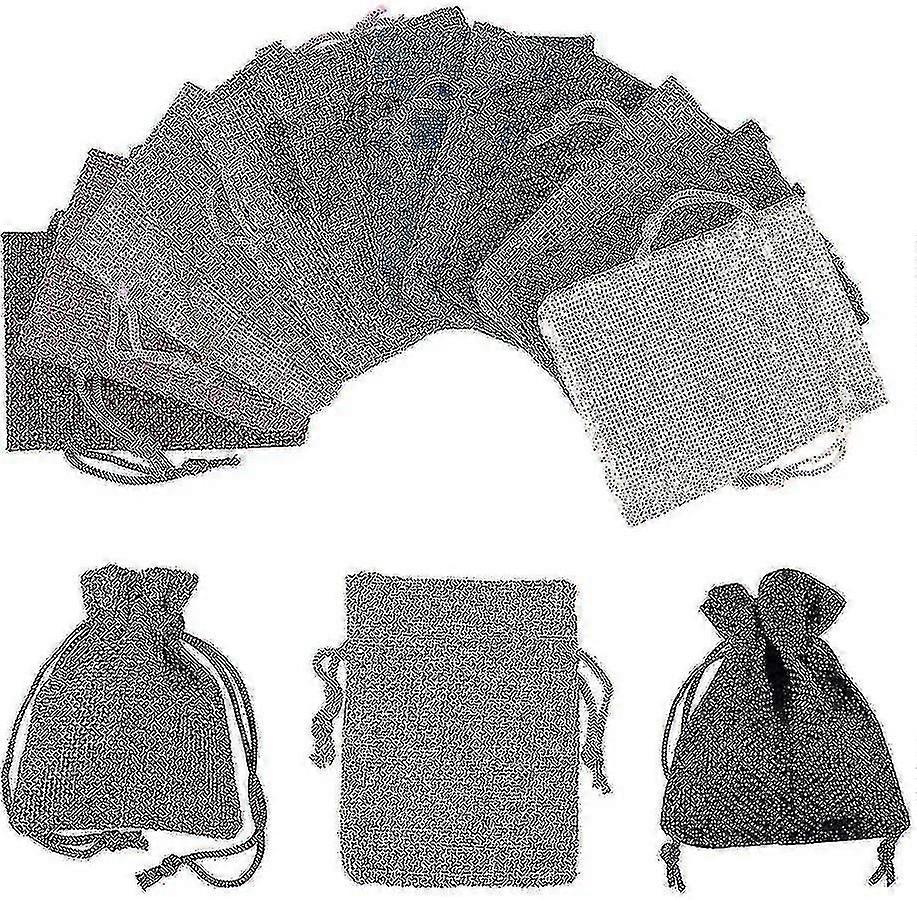 15 farve Burlap Pakning Poser Snøre Tasker 2,7x3,5'' Gavepose Pakning Opbevaring Linned Smykker Poser Julekalender Tasker Til bryllupsfest