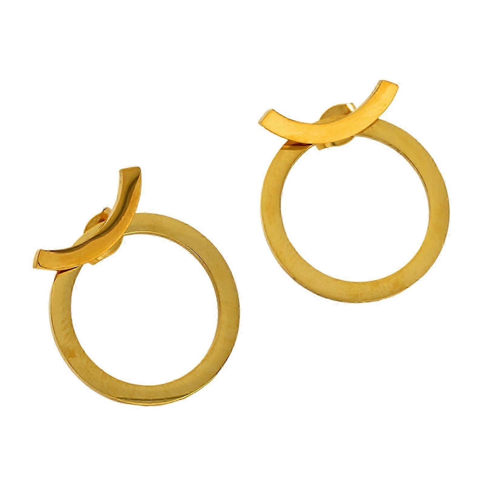 Hollow Round Stud Earrings Alloy for Women's