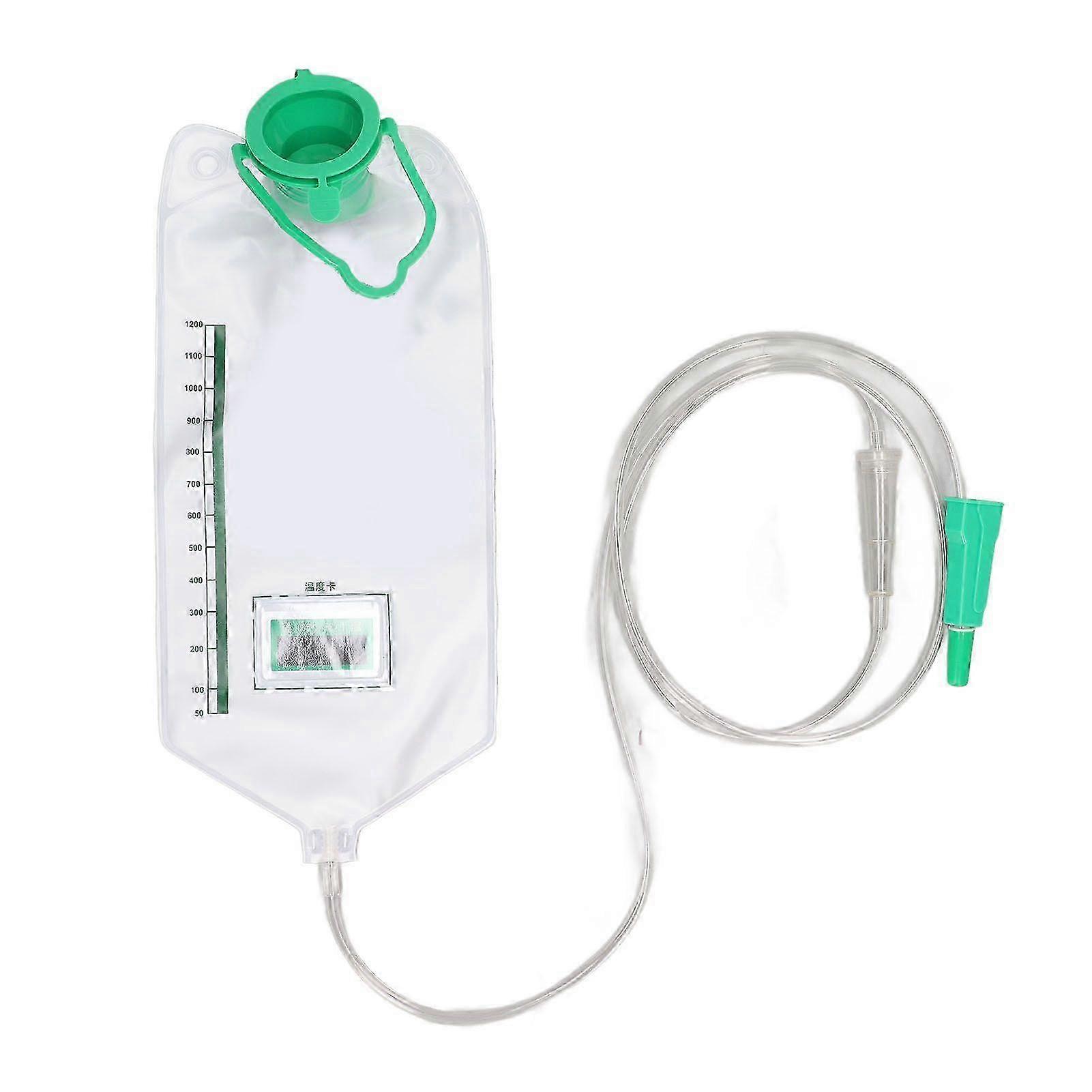 Enema Bag Kit Reusable Large Capacity Home Enema Bag for Colon Cleaning 1200ml with 10 Tube Head SZRH