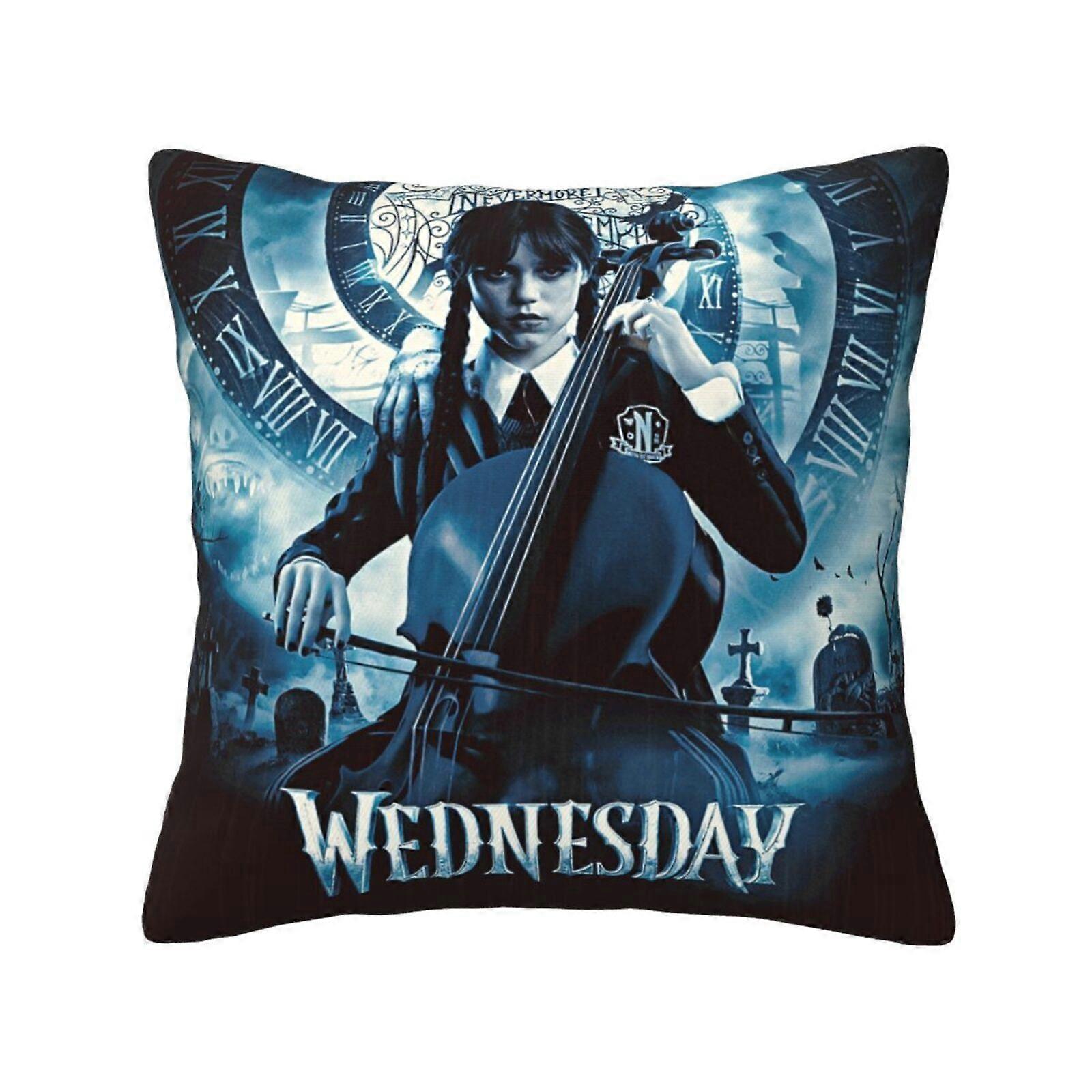 k454 quarta-feira Addams invisível com zíper super macio e aconchegante fronhas de luxo,1 fronha clássicaFronha para sofá,Impressão dupla faceWB