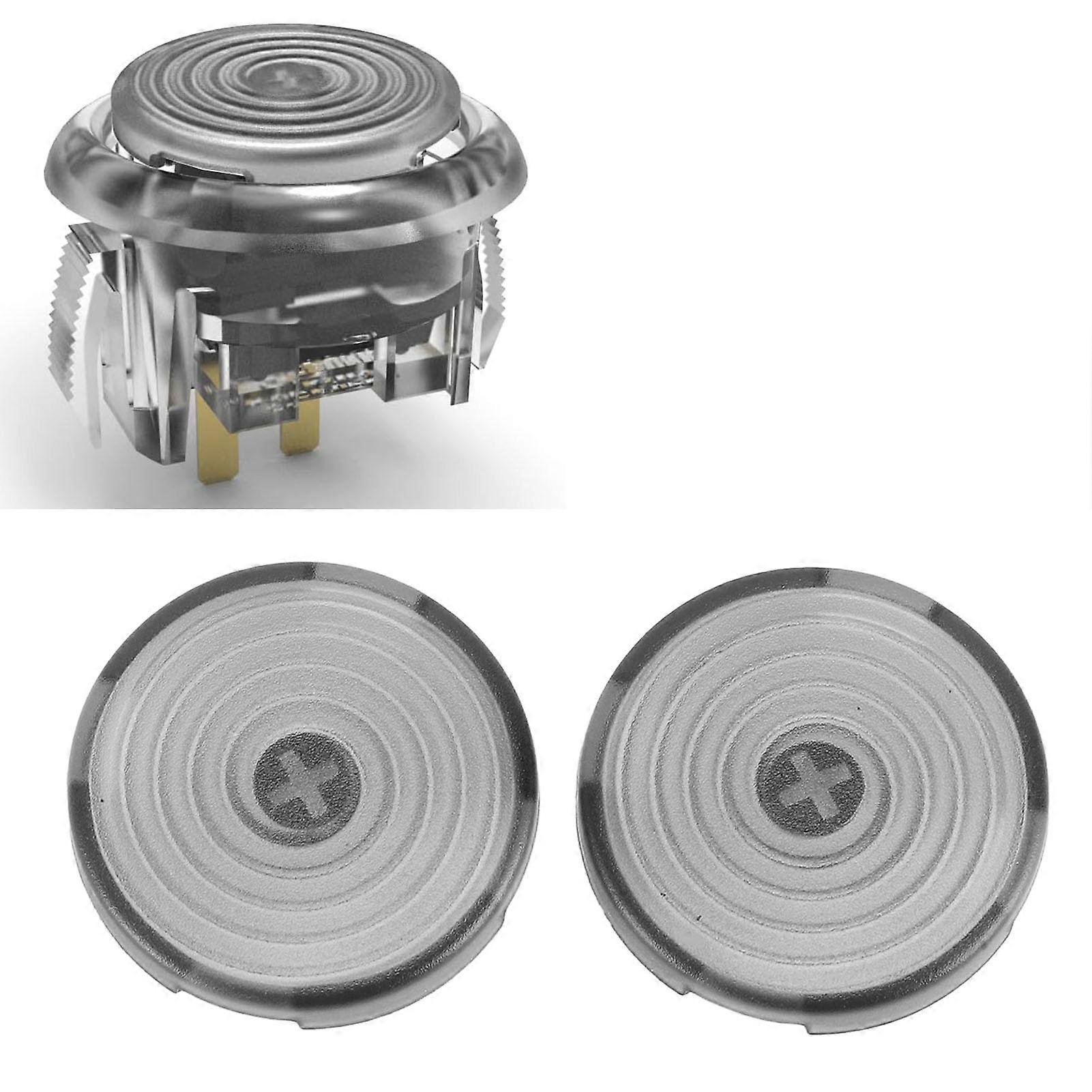 14Pcs Arcade Stick Replacement Button Caps 28.5mm Mechanical Buttons Arcade Button Accessories for Fightingbox Transparent Black 