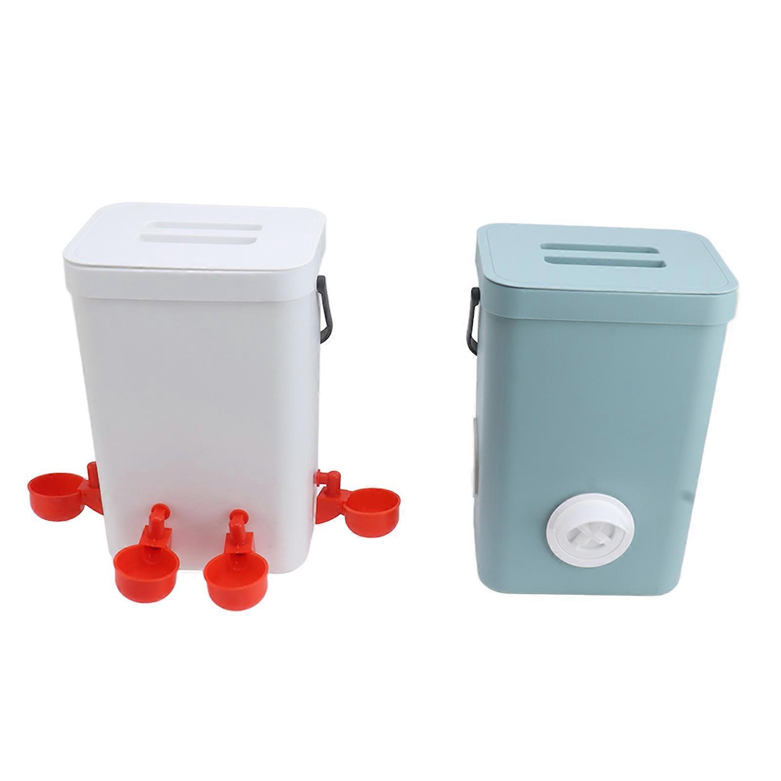 Chicken Feeder Water Dispenser Automatic Poultry Breeding Watering Feeding Container Set 