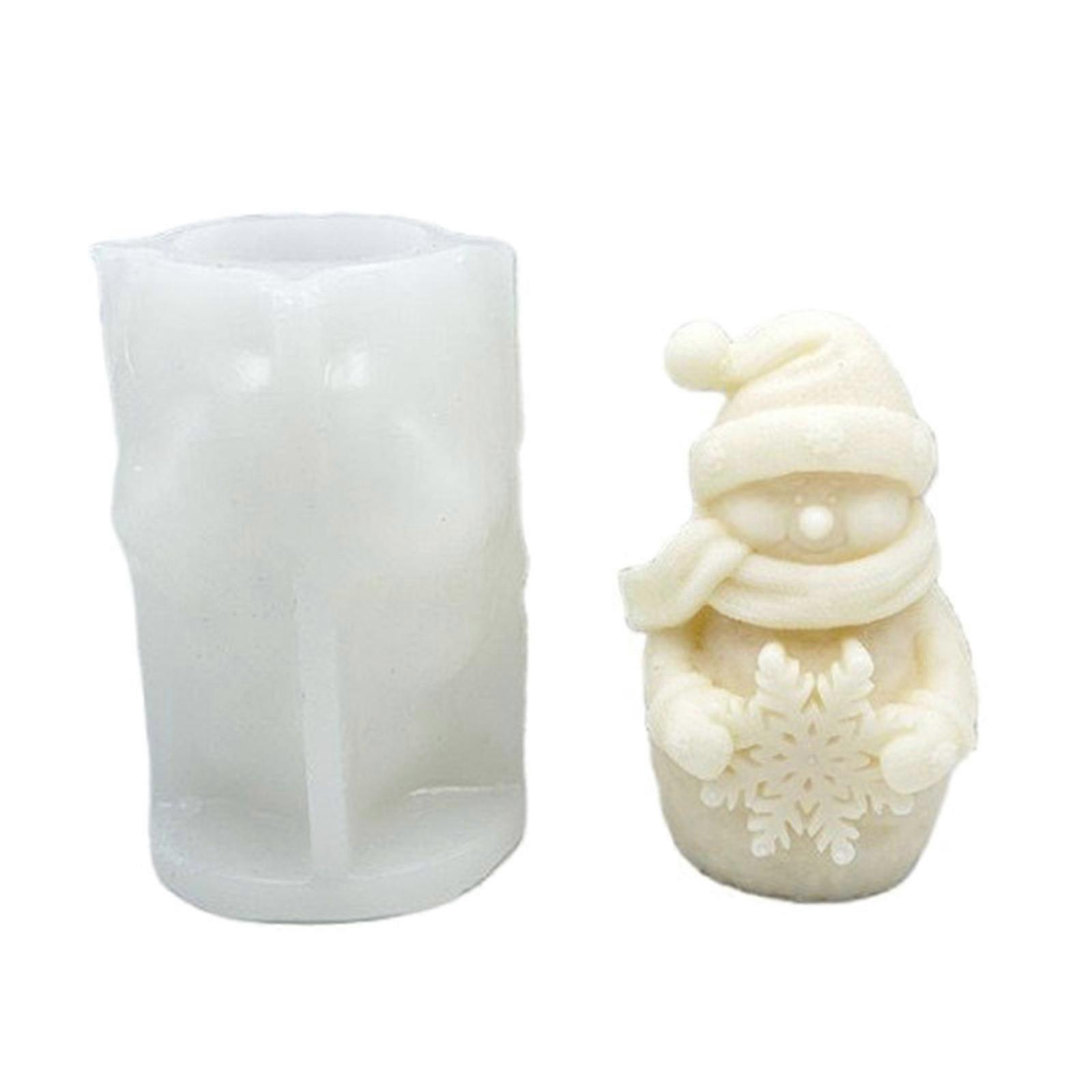 Snowman Shaped Candle Silicone Mould Reusable Christmas Set For Home Fragrances Creation For Pet Friendly Crafting Multicolor