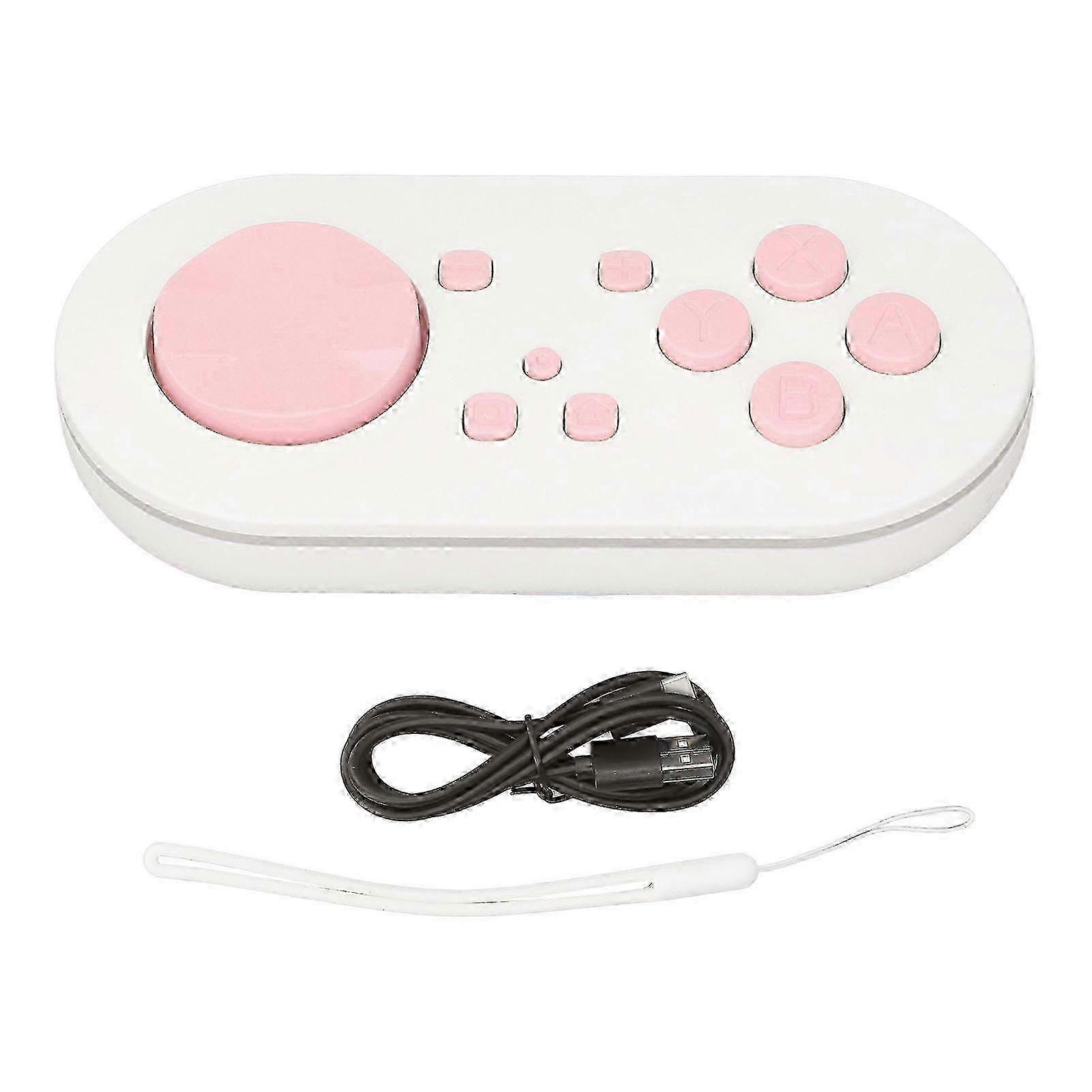 Wireless Bluetooth Controller for Switch Portable Compact Gamepad with Cable and Strap Compatible with Anki App in Pink