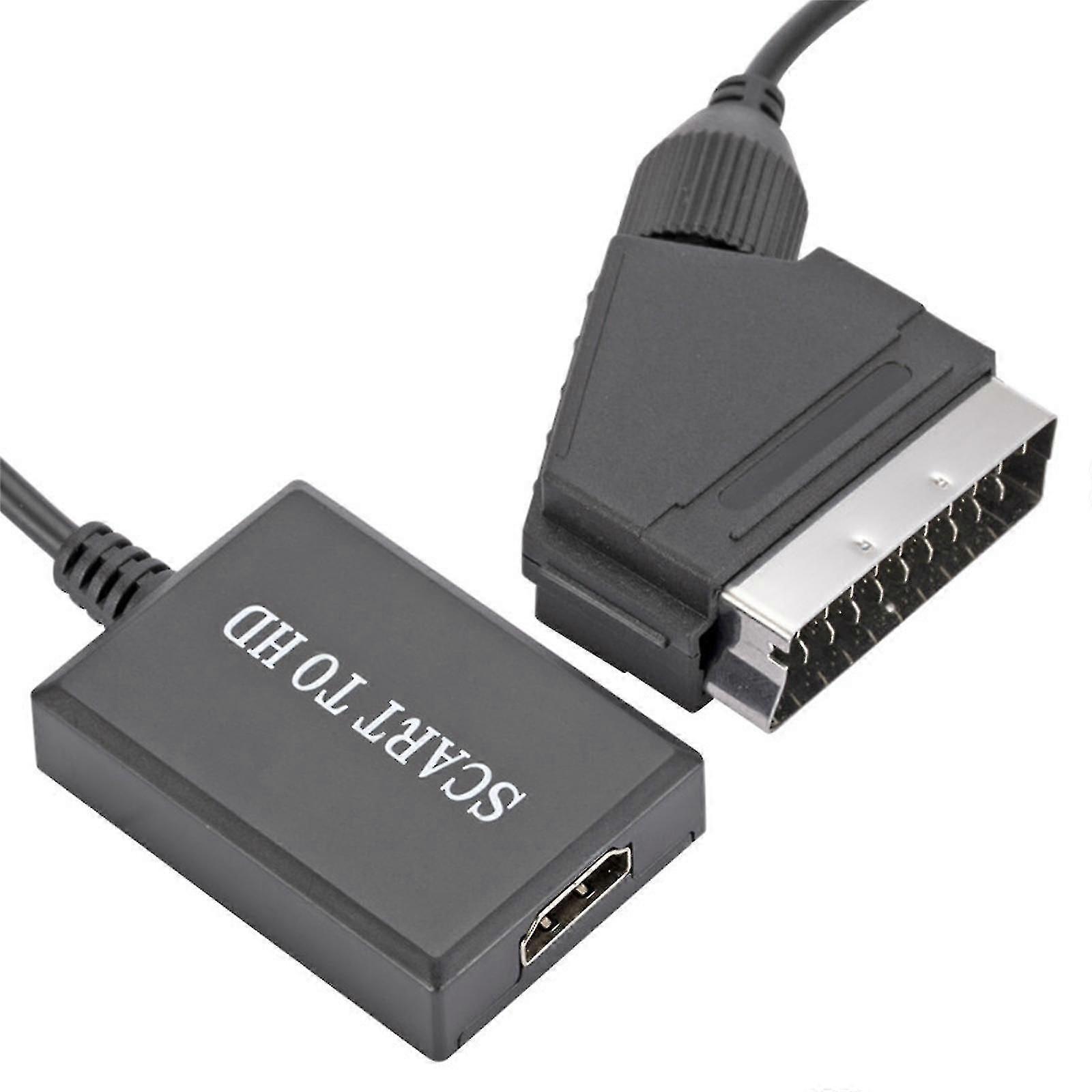 Cable, adaptador y convertidor HDMI a SCART de vídeo.
