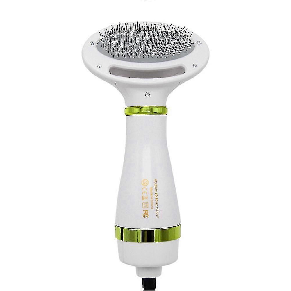 2 en 1 Sèche-cheveux pour animaux de compagnie Auto-nettoyage Slicker Brosse à faible bruit Peigne à cheveux raides