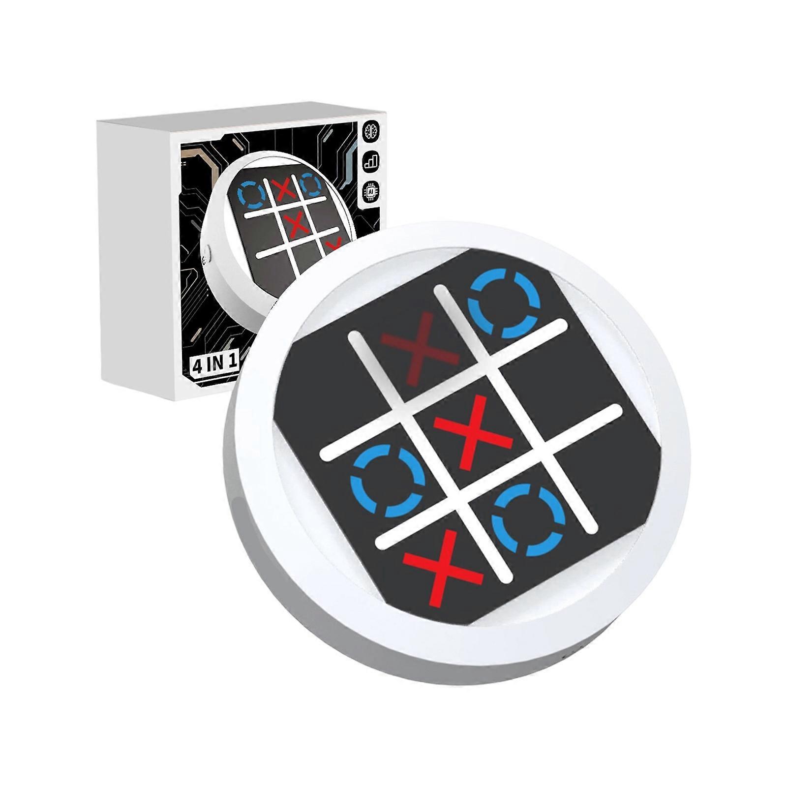 Electric Puzzle Game Desk Toy Portable Travel Game Toy Educational Toy Handheld Puzzle Game Console Easy to Use  White