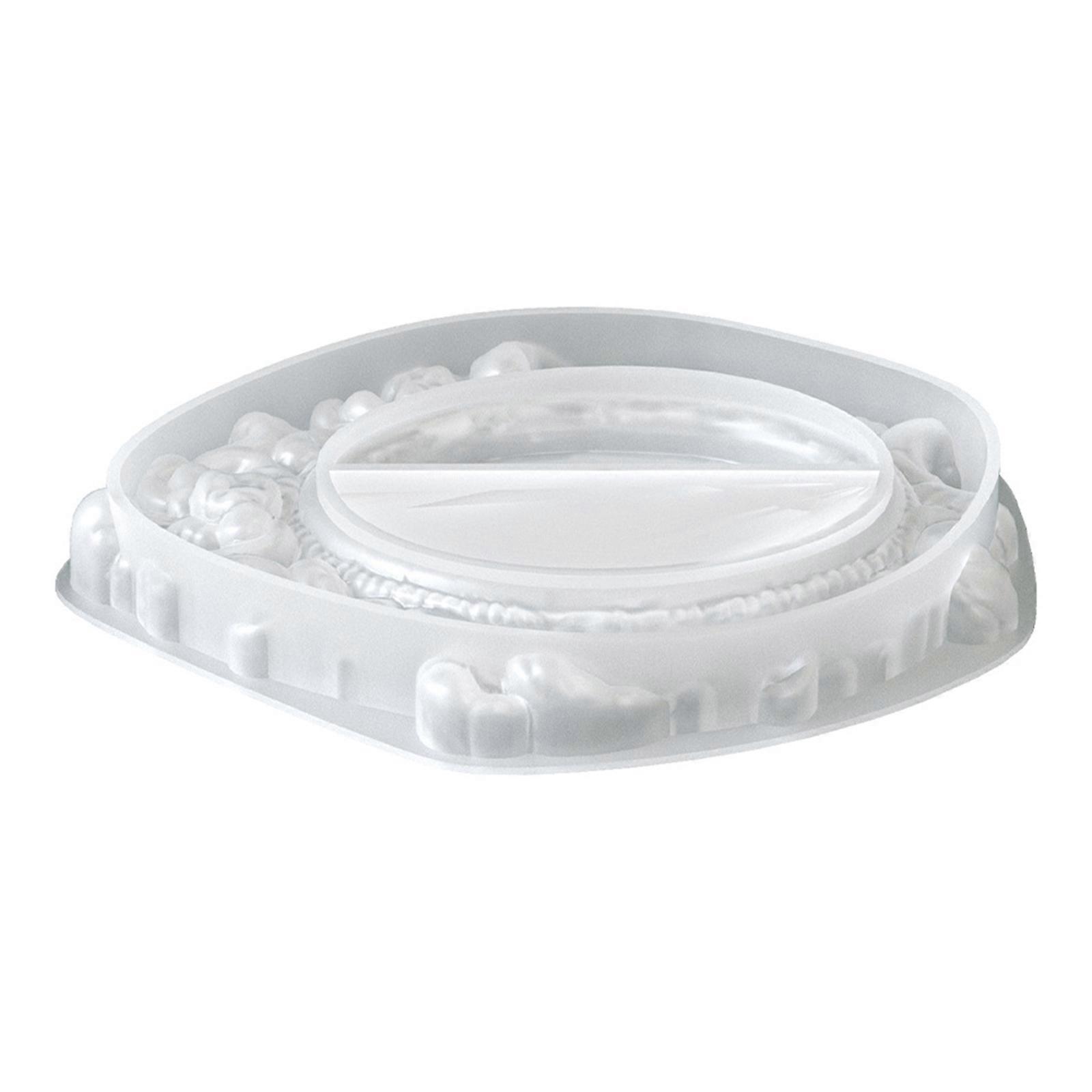 Silicone Crafting Mold With Detailed Renaissances Floral Pattern For Creating Decorative Tray Multipurpose Organizers Multicolor