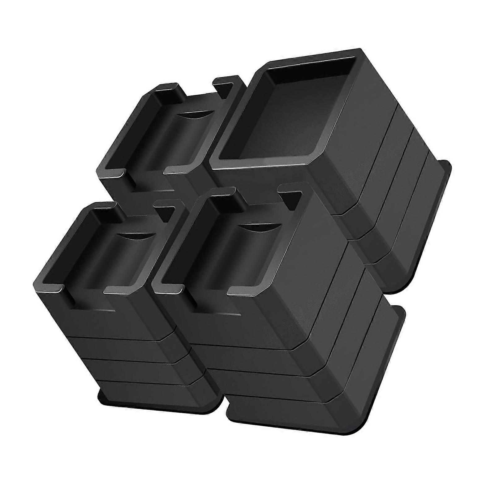 Multifunctional Bed Risers 2in/3in/4in Double Sided Use Leg Risers with Lockable Wheel for Table Sofa Couch Cabinet Multicolor