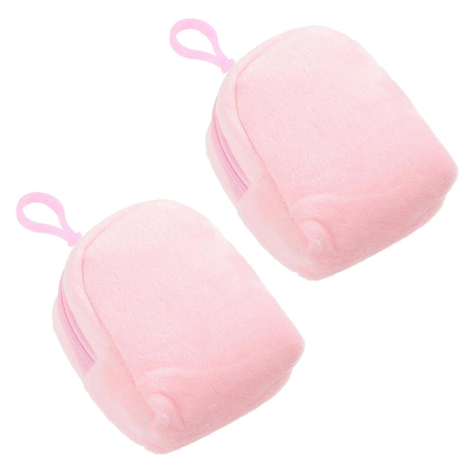 Purse Children Plush Small Pink Keychain Attachment Storage 2Pcs