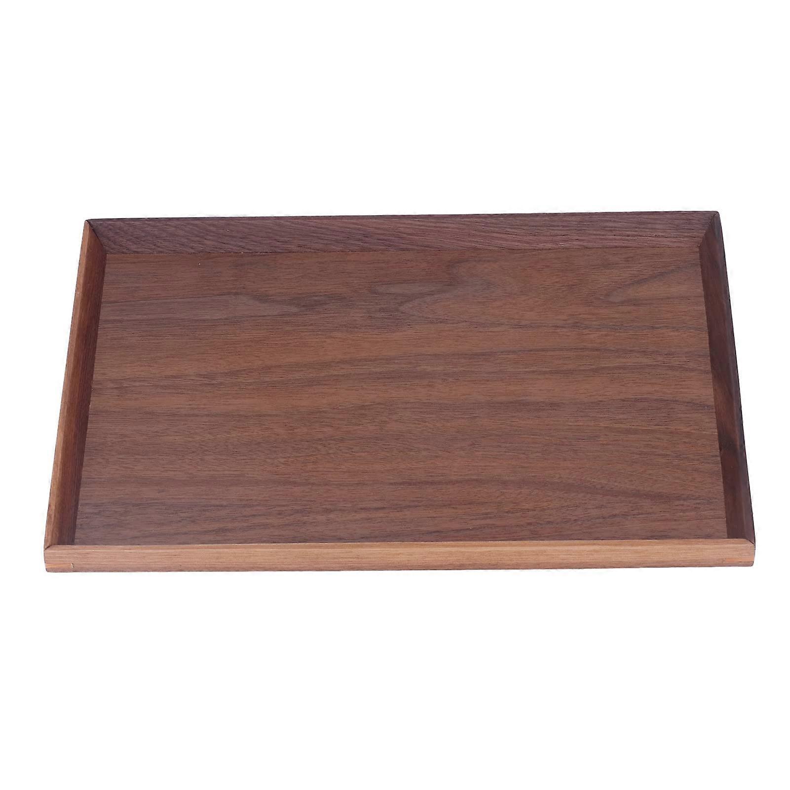 Rectangular Wooden Tray for Tea Set, Fruit, Snacks Storage Plate for Home Office (Small)