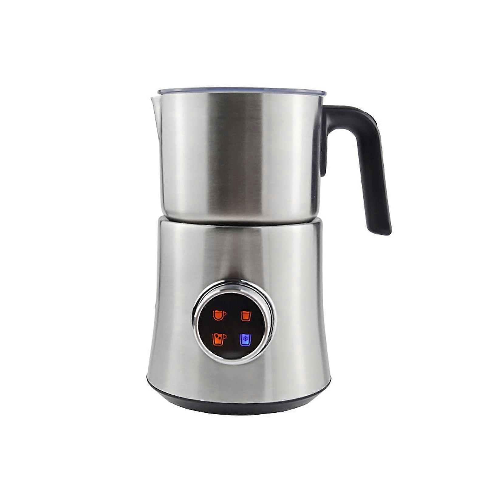 Electric Milk Frother 900ml Stainless Steel with LED Display, 4 Modes for Hot and Cold Foam, Latte Cappuccino Coffee Maker