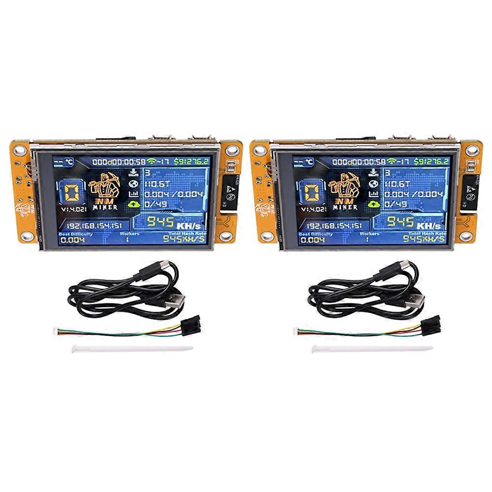 2PCS Bitcoin Solo Miner 950KH/S NMMiner with 2.8 Inch Smart Display Bitcoin Crypto Solo Lottery Miner NerdMiner