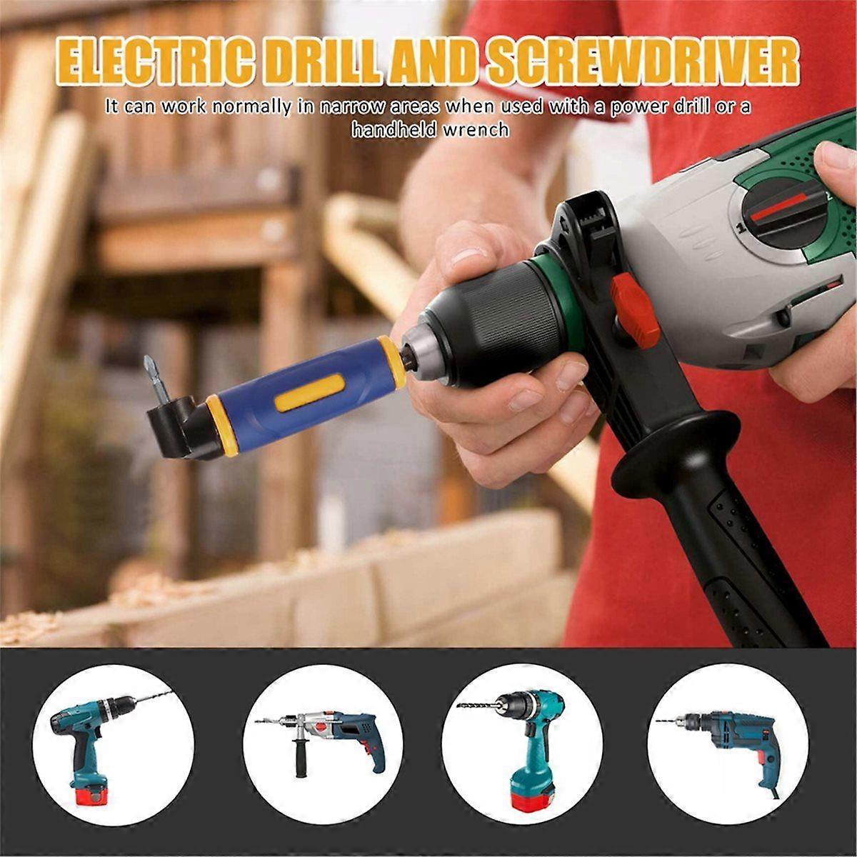 90 Degree Right Angle Drill Adapter Electric Screwdriver Corner Drill Adapter