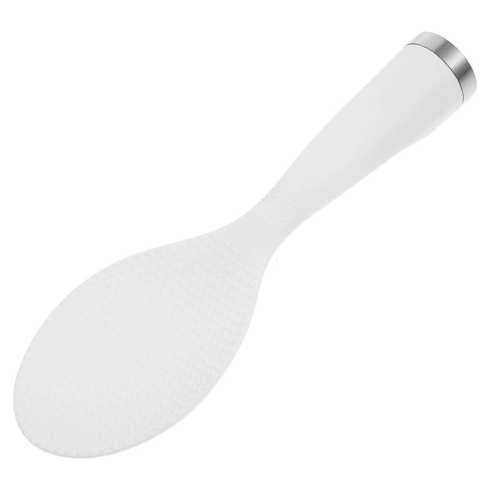 Nonstick Rice Serving Spoon Kitchen Tool for School Use White Plastic for Frying 1Set