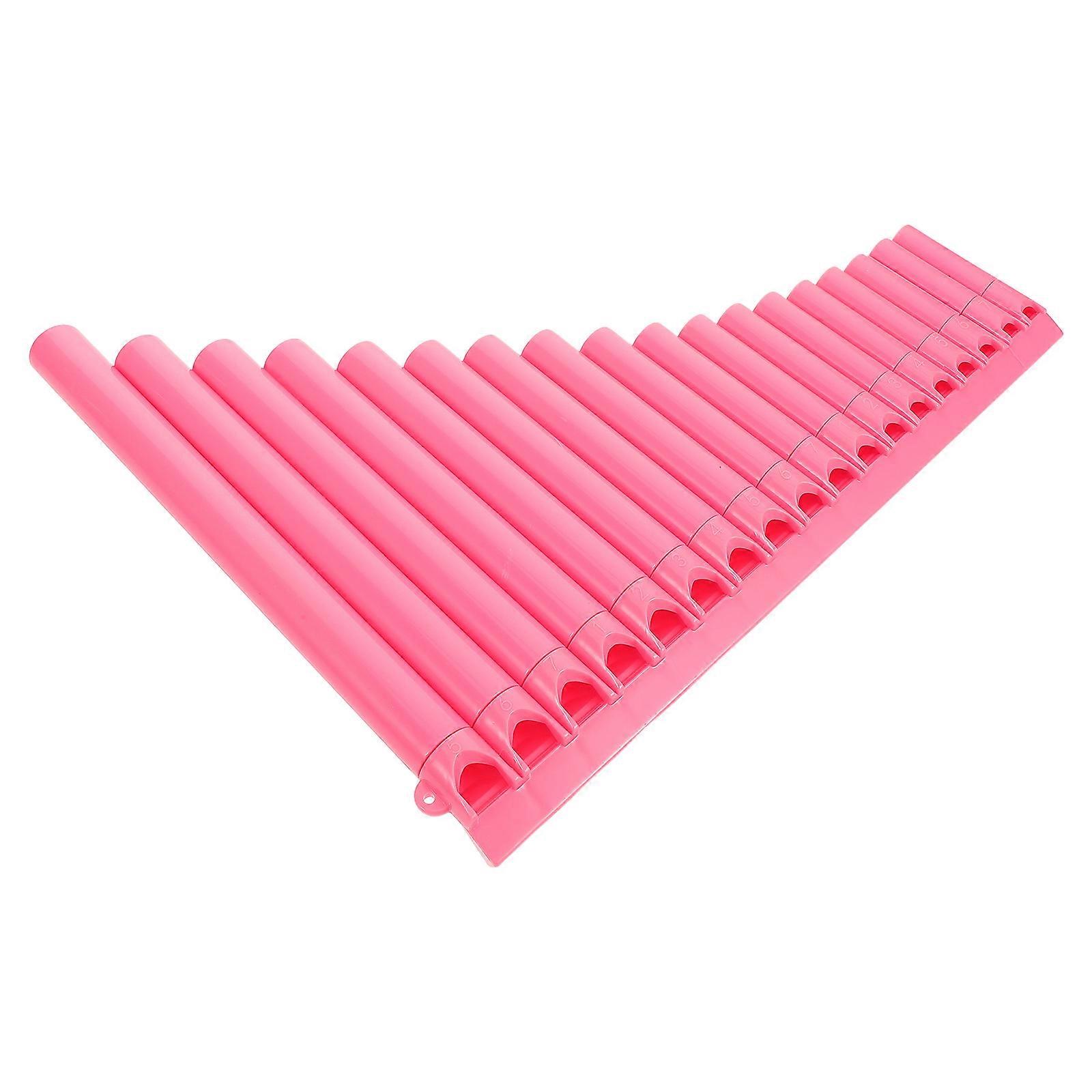 Professional Pan Pipe For Beginners Learning Teaching Chinese Musical Instrument Pink ABS Material Outstanding Playing Effects 1Pack