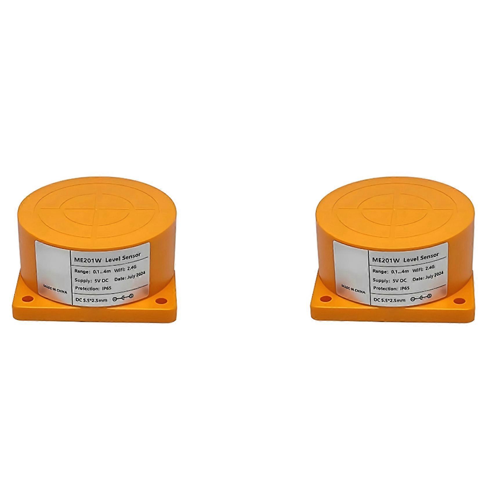 2 sensores ultrasónicos de nivel de tanque de agua Tuya Smart WiFi con alertas en tiempo real y control por aplicación para iOS y Android con enchufe europeo.