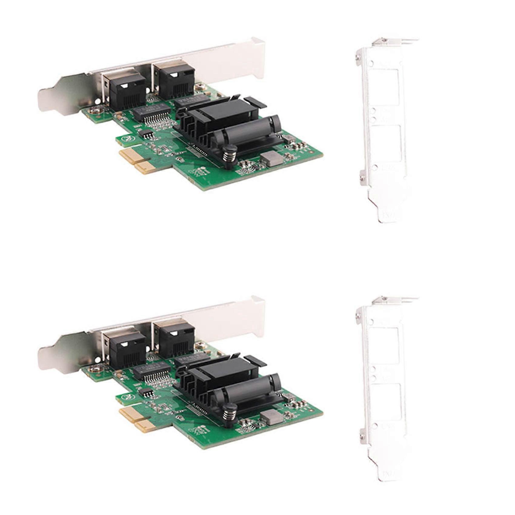 2X 2-Port Gigabit PCIe Network Card 1000M Dual Ports PCI Express Ethernet Adapter with 82571EB LAN NIC Card for Windows