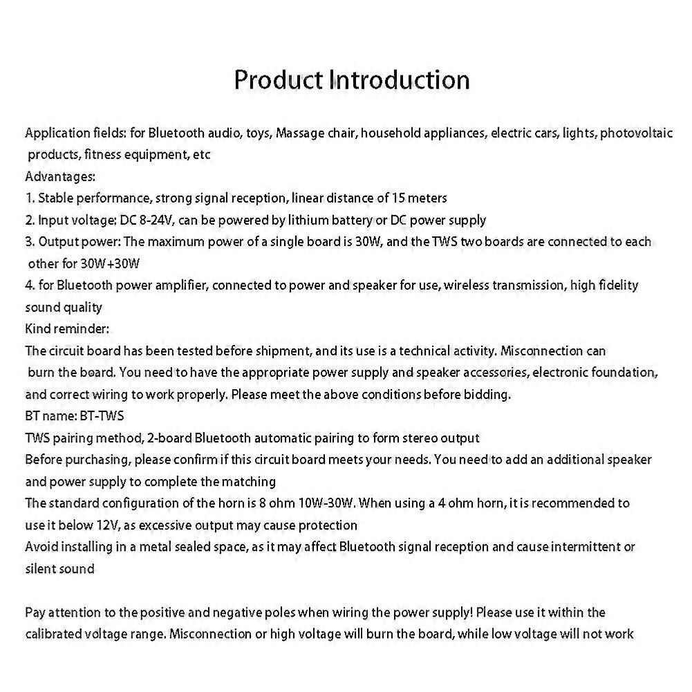 30W Bluetooth Power Amplifier TWS Speaker Sound Module Board Audio Receiver Amplifier Board