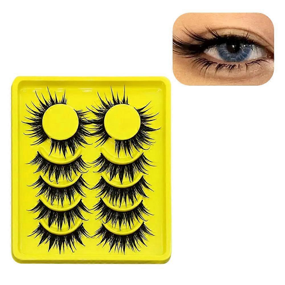 Wet Tip False Eyelashes Natural Teardrop Effect Lightweight Soft Material Easy Apply for Daily and Party Wear