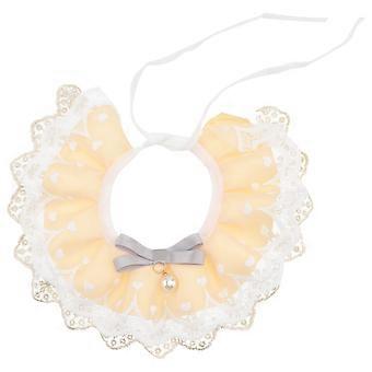 Pet Bib Dog Collar for Pet 1Pcs Lace Yellow Adorable Cat Neckerchief
