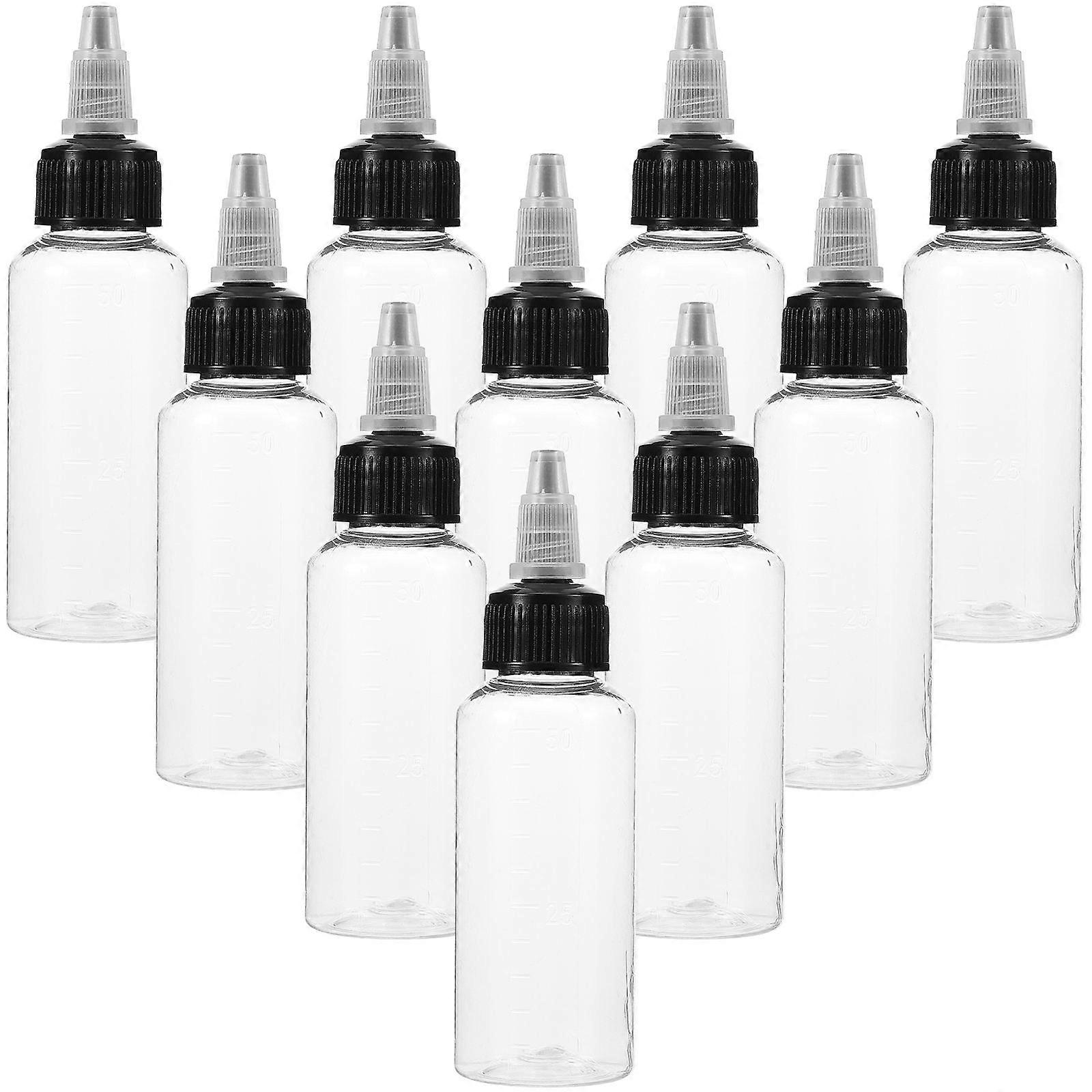 Transparent Plastic Paint Bottle Dipper Palette Bottle for Paint Storage 10Pcs