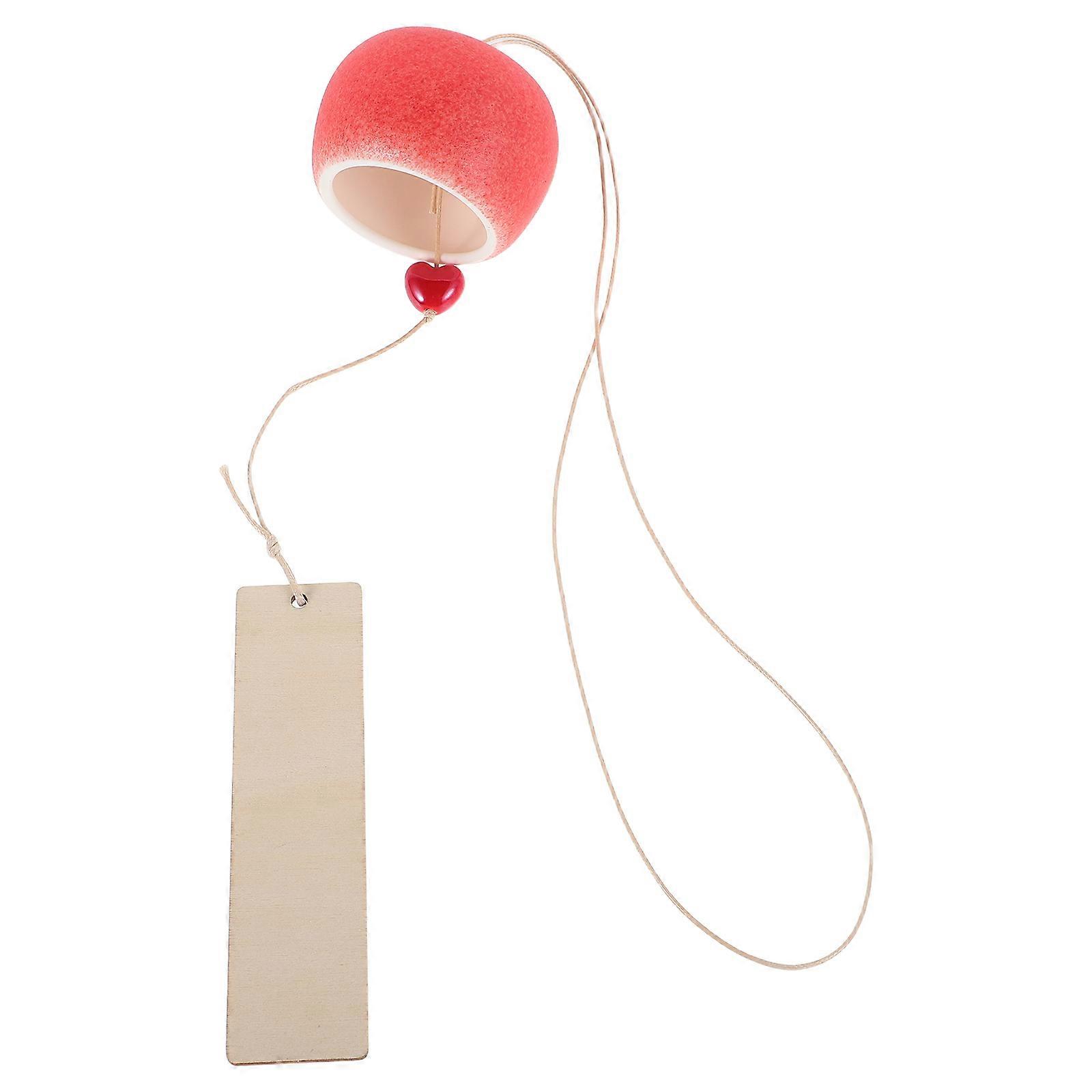 Red Ceramic Apple Wind Chime Creative Hanging Ornament 1 Piece