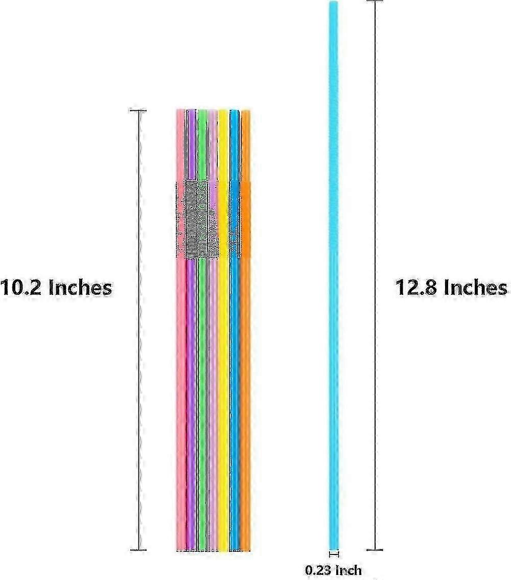 500 قطعة قش بلاستيكي مرن ملون ، قش بيندي يمكن التخلص منه خال من BPA- AL