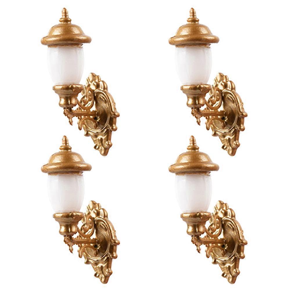 Miniature Wall Lamp for Decoration 4Pcs ABS Mini Lights with Assorted Colors
