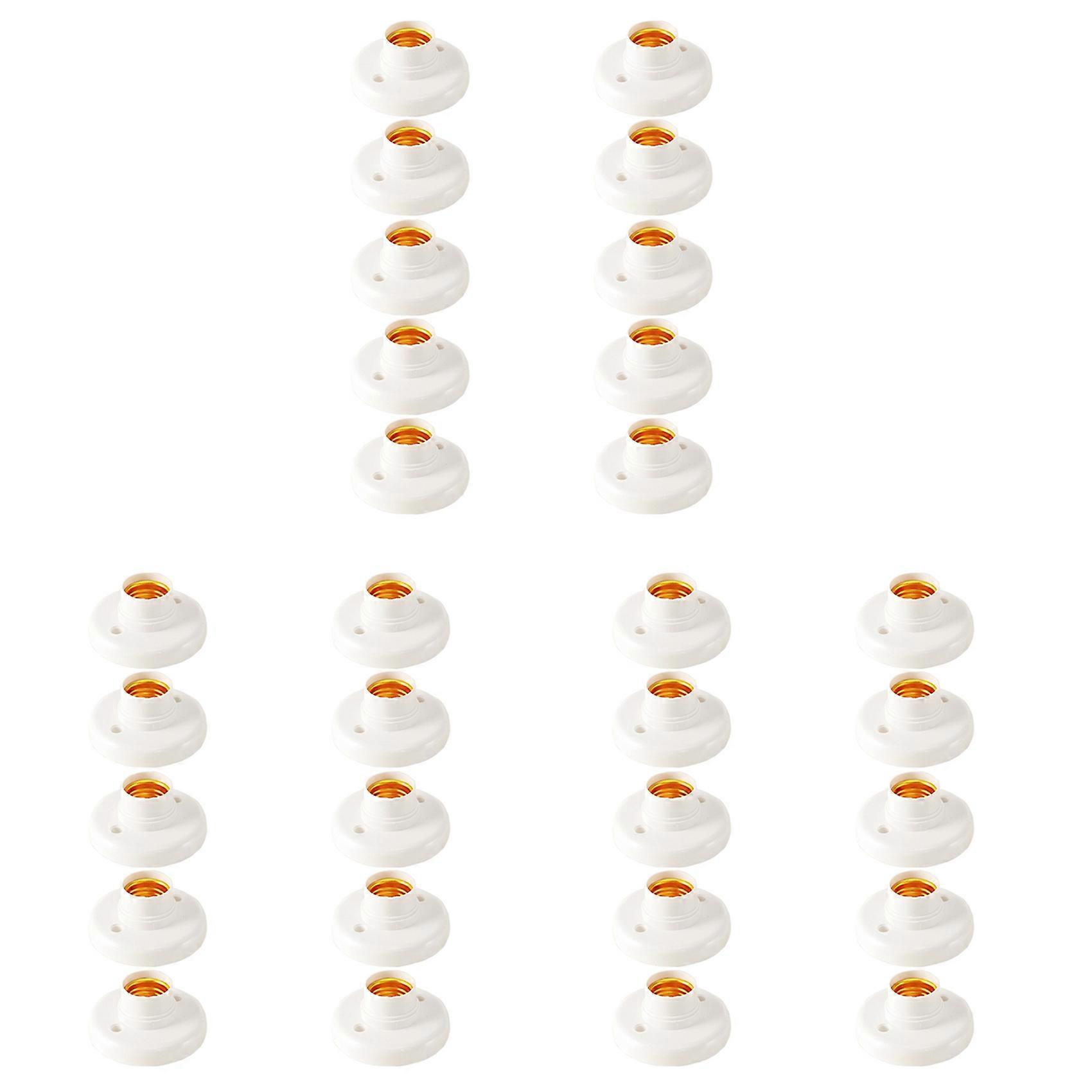 30Pcs E27 Plastic Screw Lamp Holder Round Lamp Holder Bulb Socket Holder Adapter