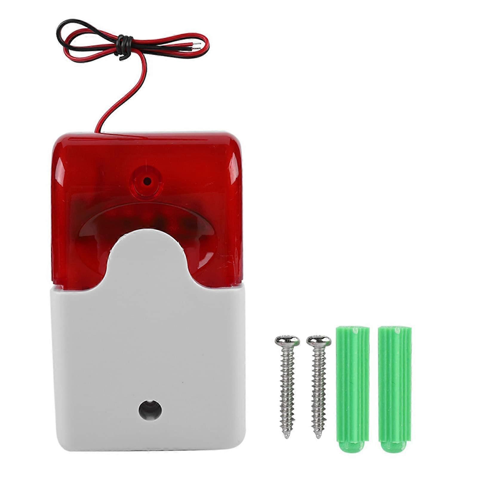 Wired Strobe Siren Alarm 12V 110dB Loud LED Flashing Light for Home Security and Fire Safety
