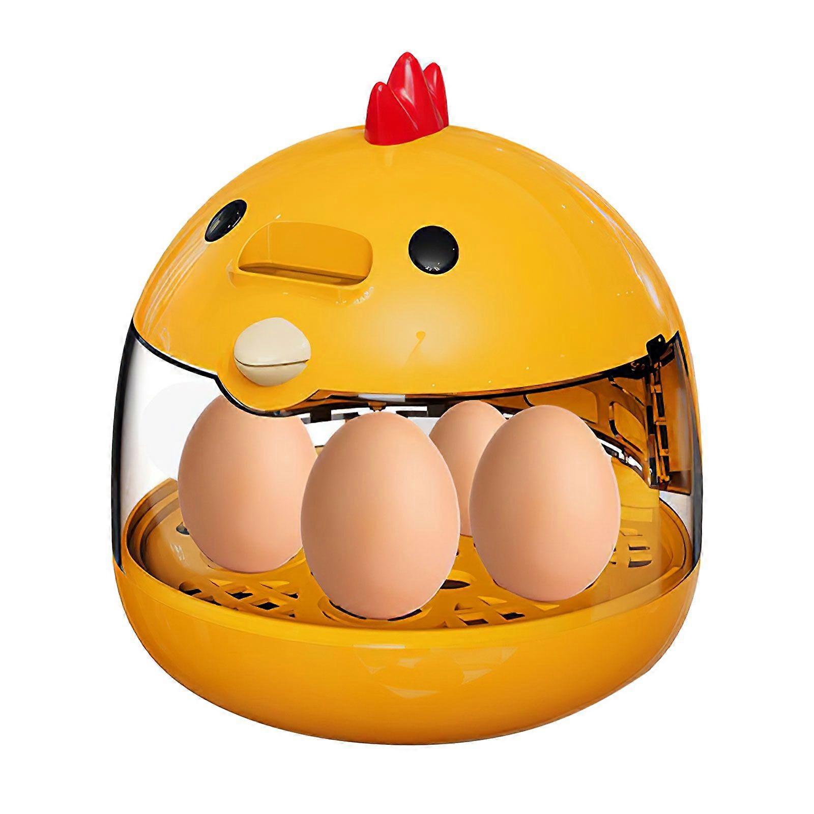 Small Egg Incubator for Quail Eggs Intelligent Automatic Temperature and Humidity Control Portable Bird Incubator for Chickens Parrots Birds Yellow