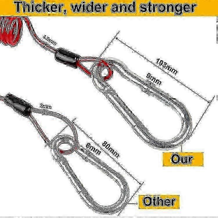 Breakaway Cable, Brake Cable Safety Cable For Trailers, 1.2m X 4.5mm