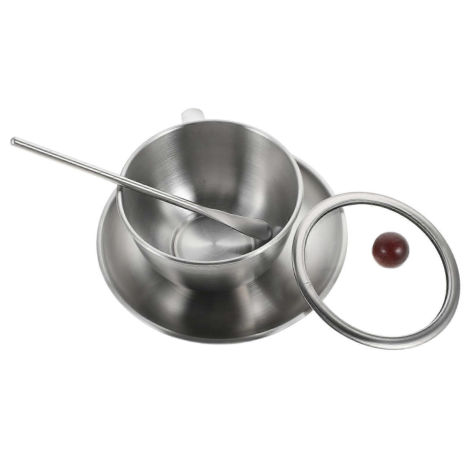 Silver Rustic Coffee Mug Set for Cappuccino and Cold Brew 1Set