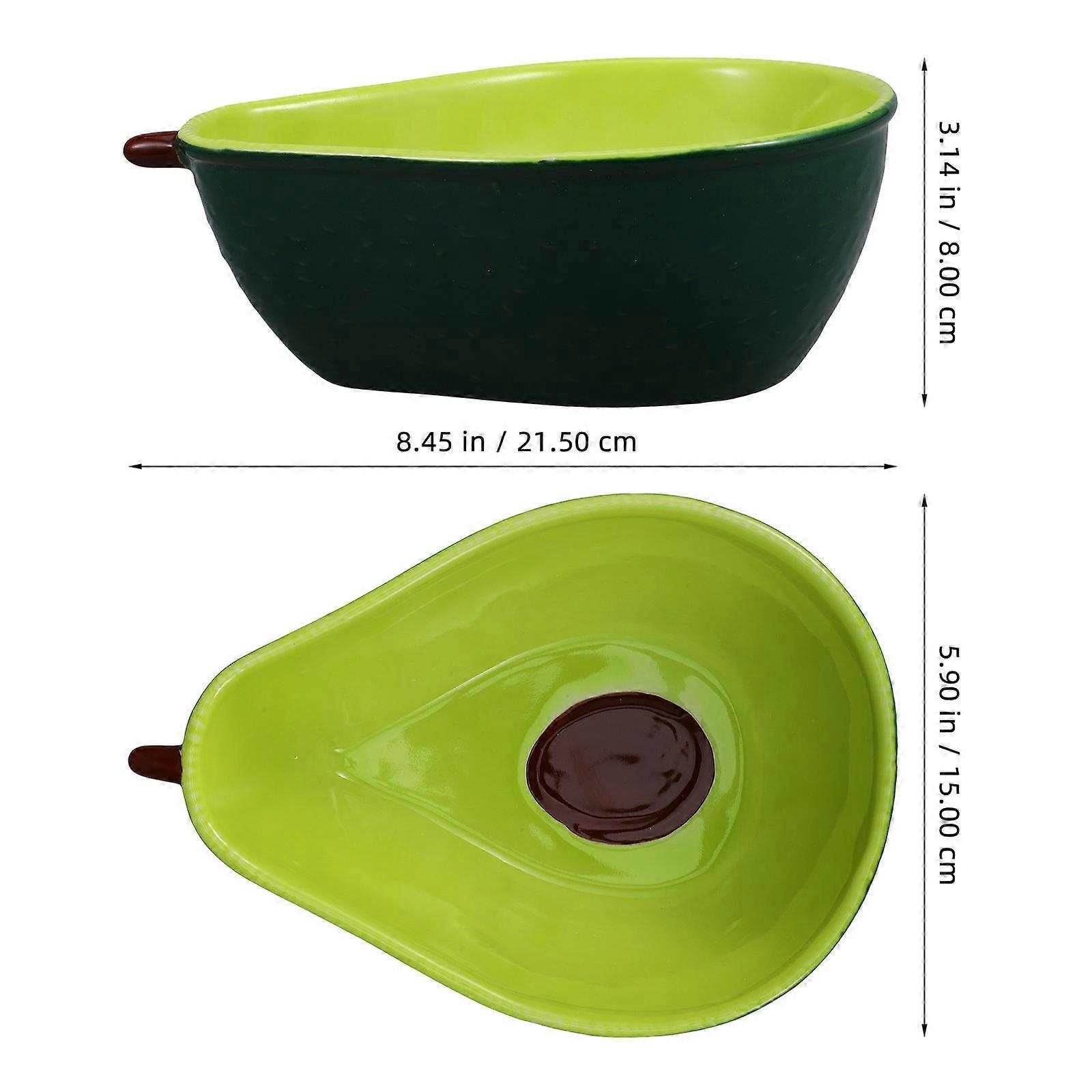 Ceramic Bowl Avocado Shape for Salad Serving 1 Piece Material