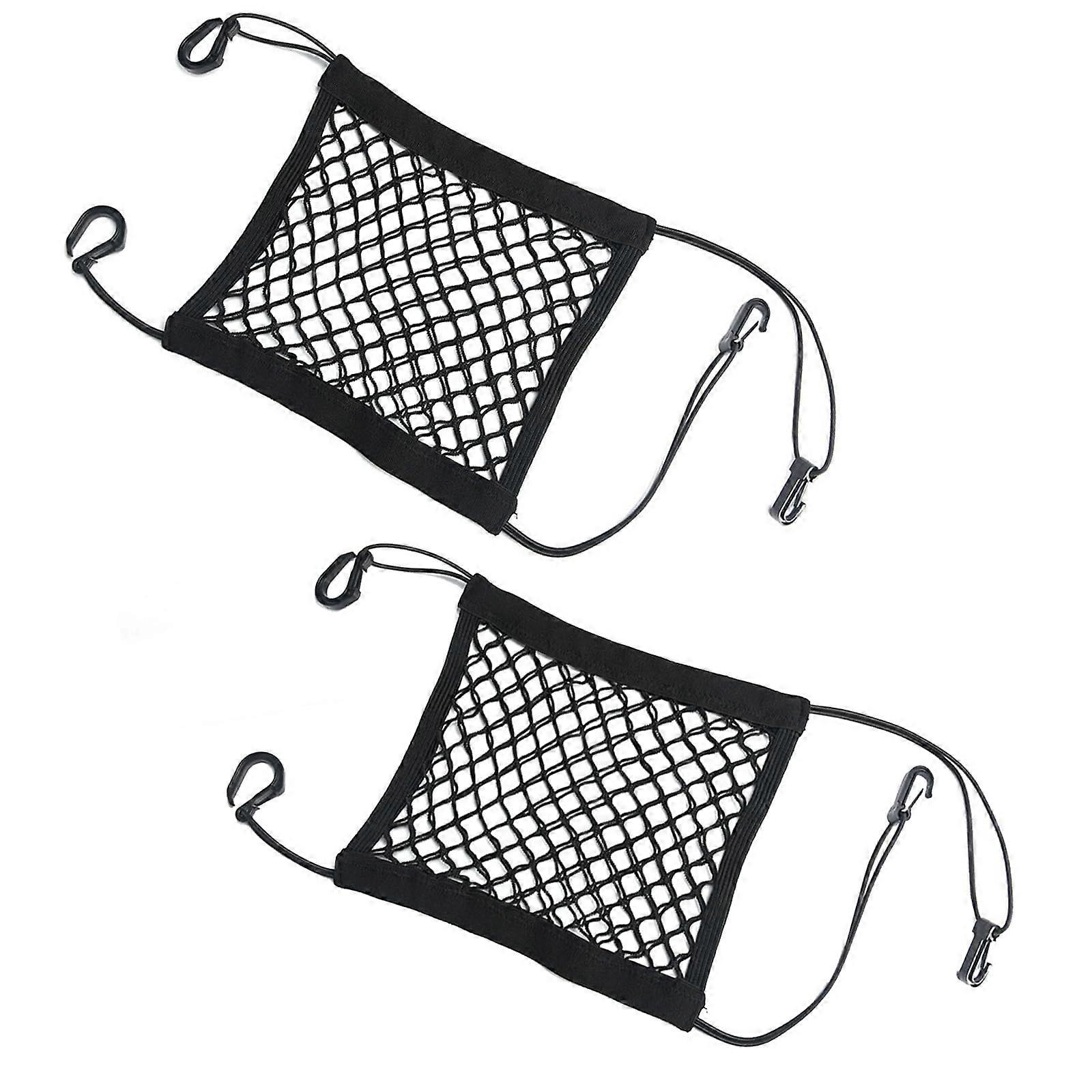 Car Storage Net 30cm x 30cm Black Mesh with Hooks for Secure Boot Organisation and Cargo