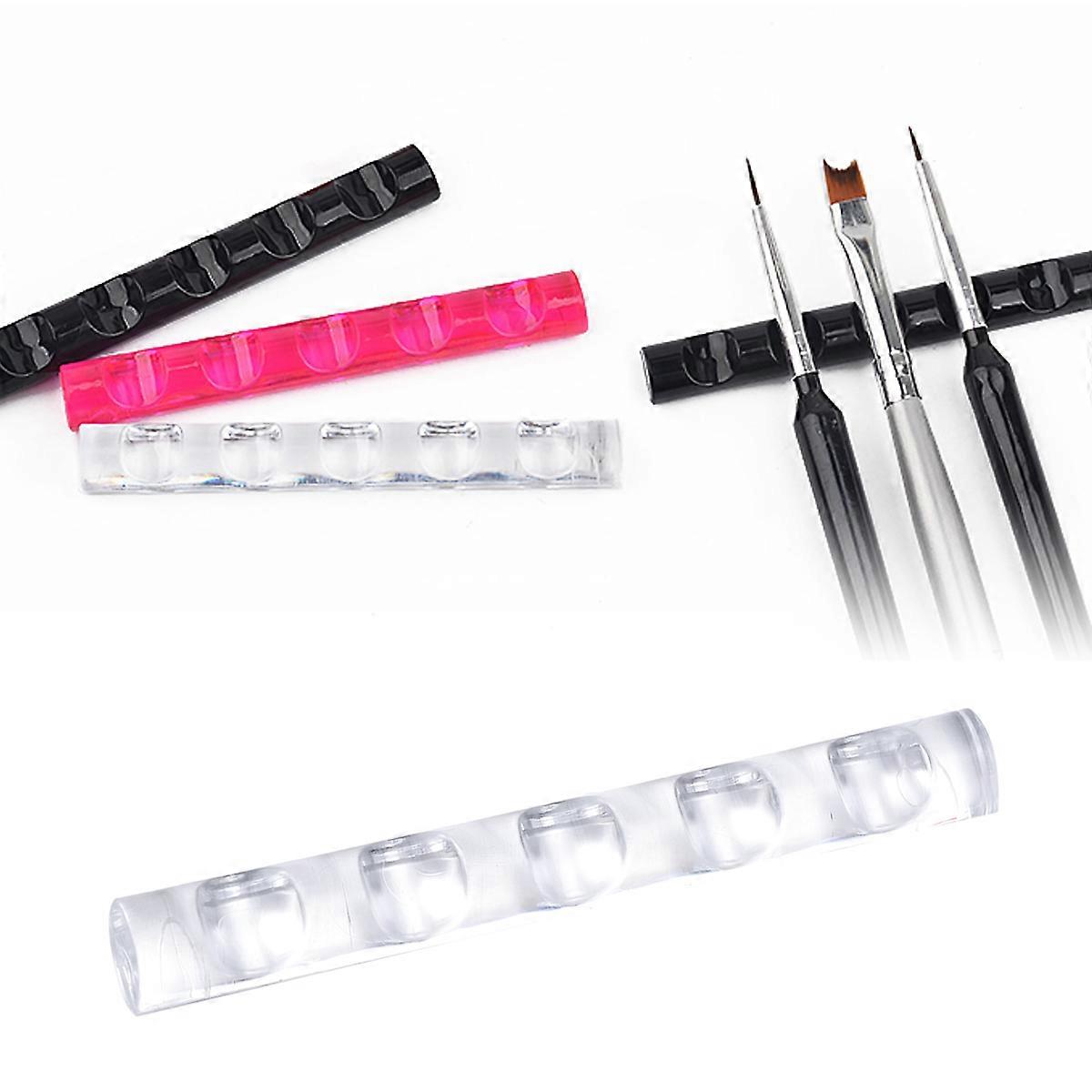 Stand for Nail Pen Transparent 5 Grids Rack for Storage 1Pcs