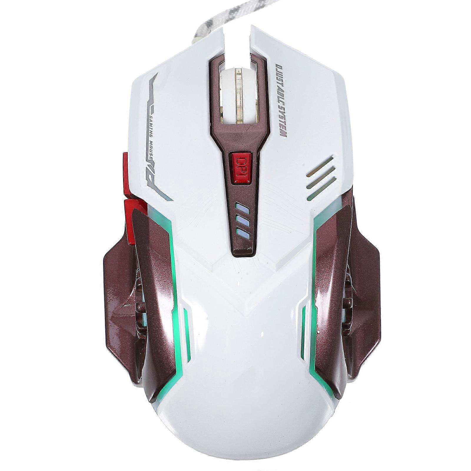 White Gaming Mouse USB Wired Backlit Mouse for Computer