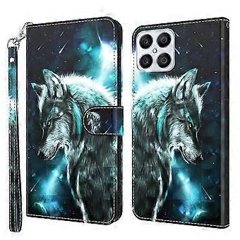 2026 For Honor X8 4G 3D Painting Pattern TPU + PU Phone Case